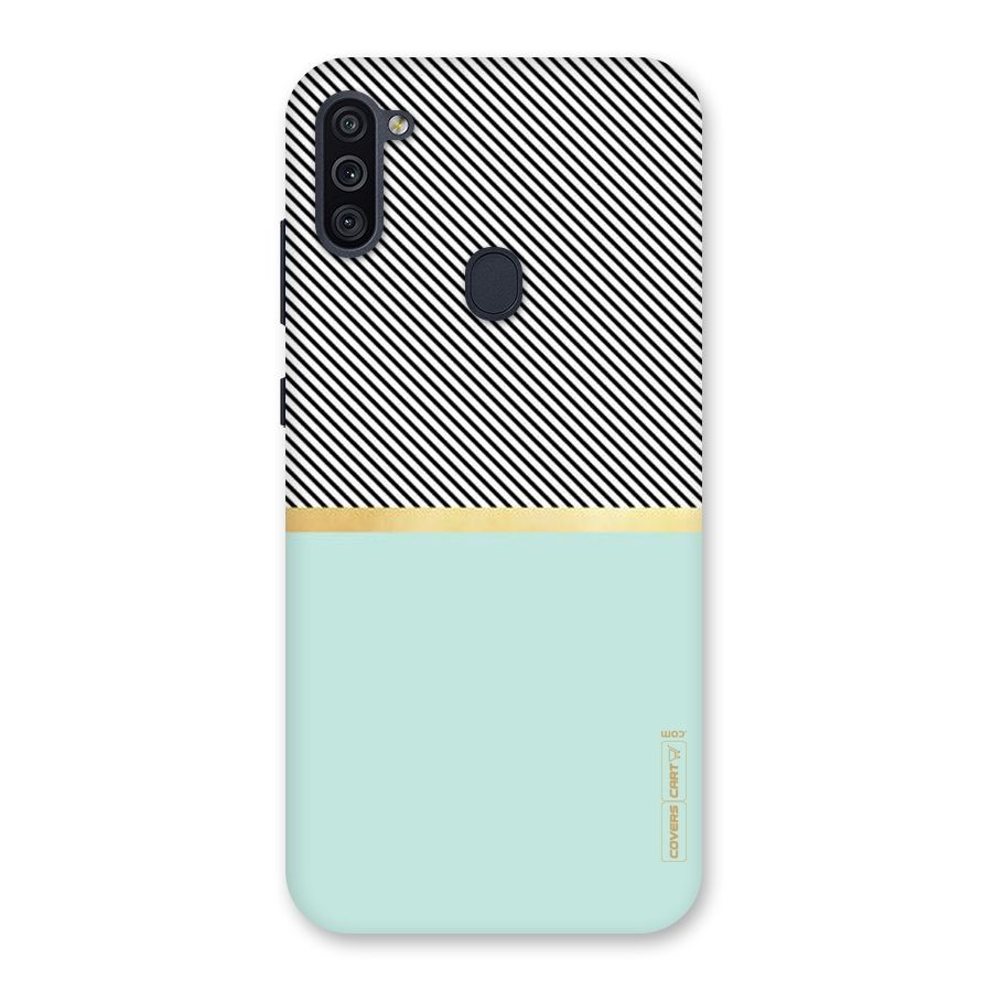 Pastel Green Base Stripes Back Case for Galaxy M11