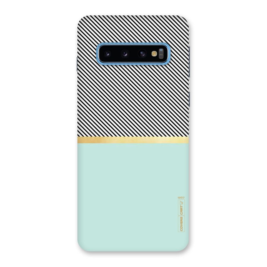 Pastel Green Base Stripes Back Case for Galaxy S10