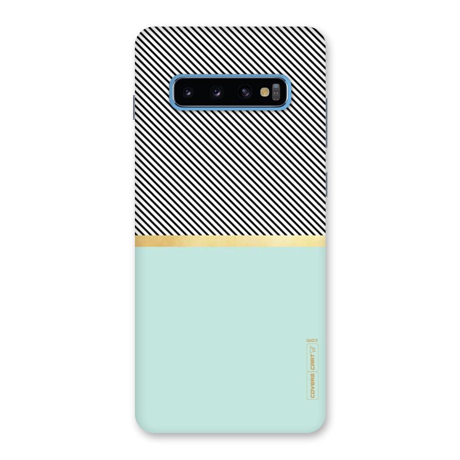 Pastel Green Base Stripes Back Case for Galaxy S10 Plus