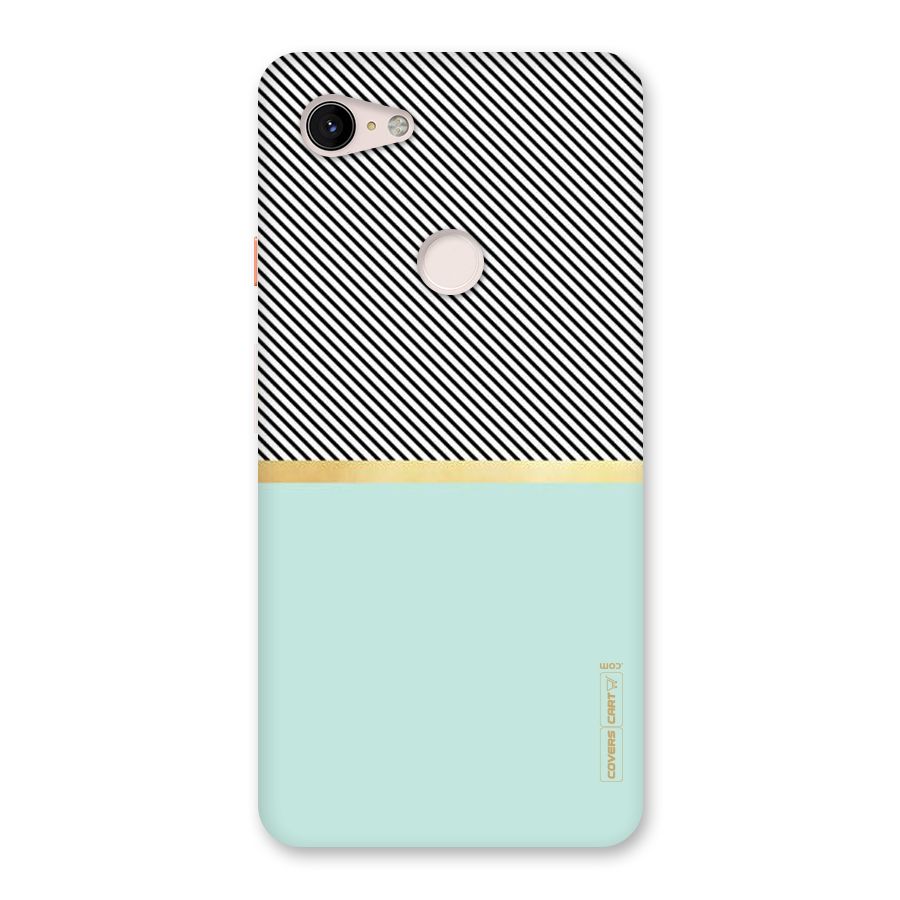 Pastel Green Base Stripes Back Case for Google Pixel 3 XL