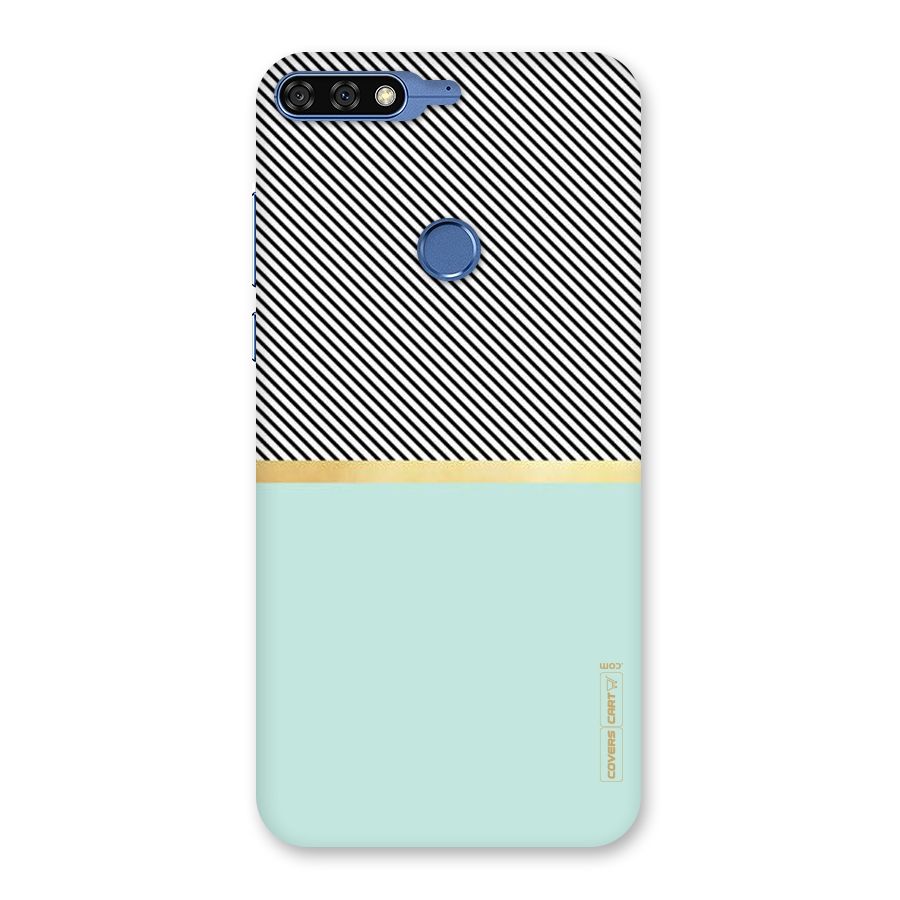 Pastel Green Base Stripes Back Case for Honor 7C