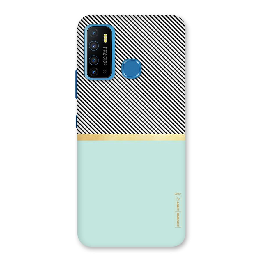 Pastel Green Base Stripes Back Case for Infinix Hot 9