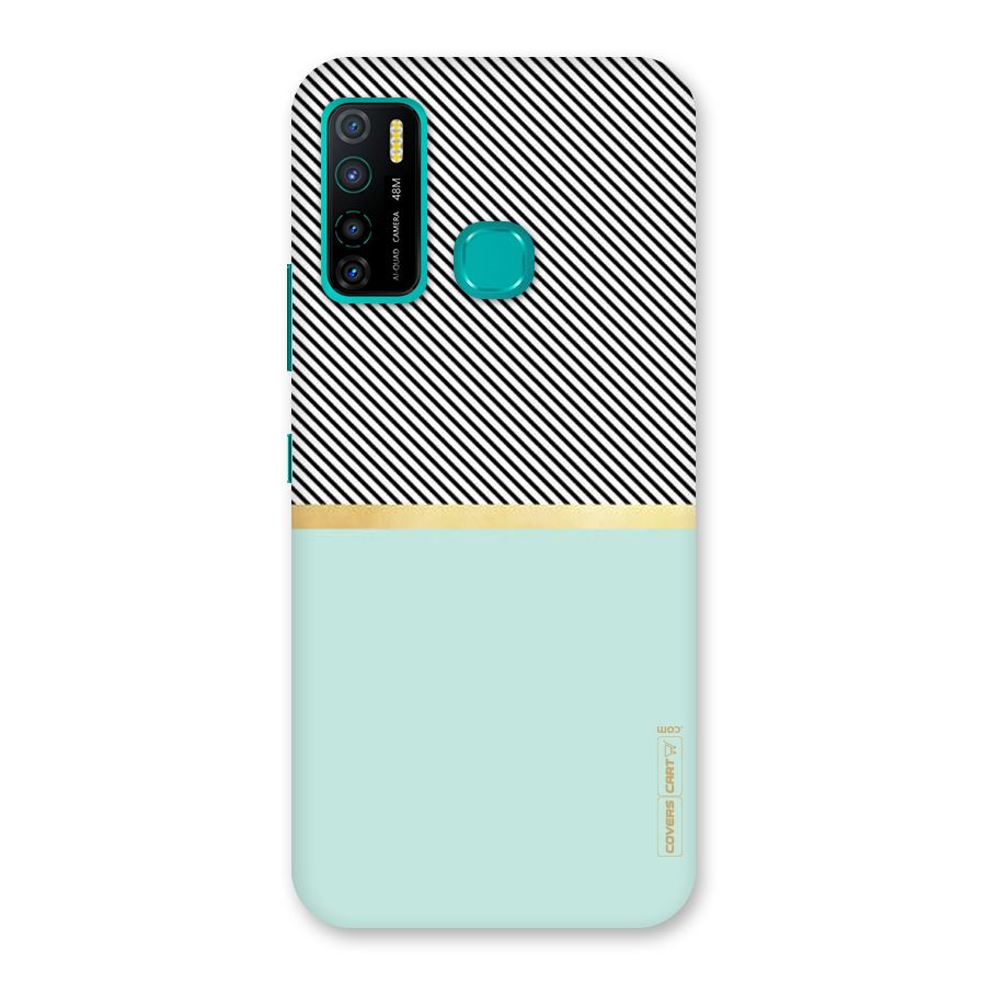 Pastel Green Base Stripes Back Case for Infinix Hot 9 Pro