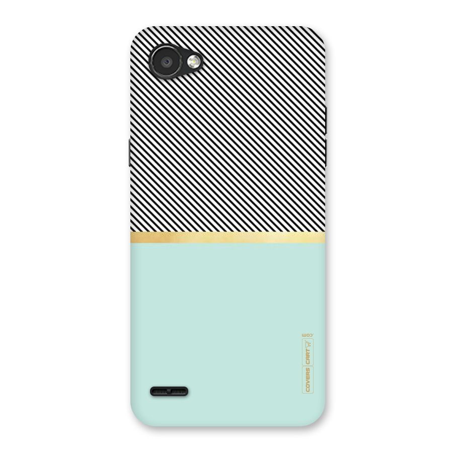 Pastel Green Base Stripes Back Case for LG Q6