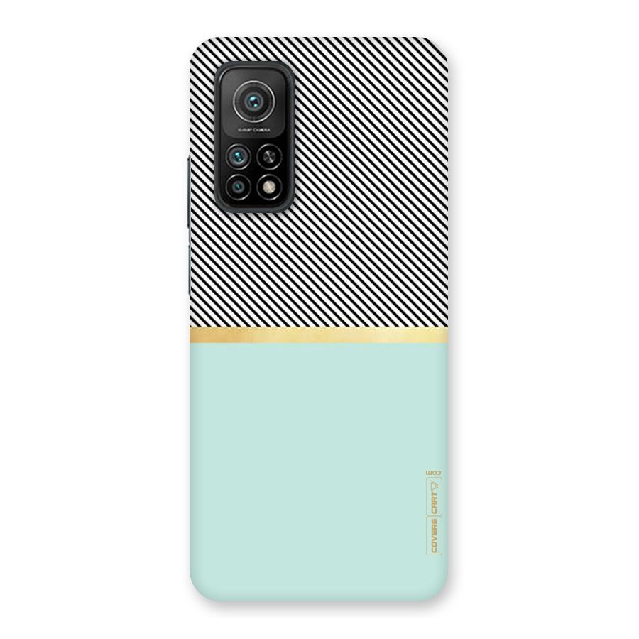 Pastel Green Base Stripes Back Case for Mi 10T 5G