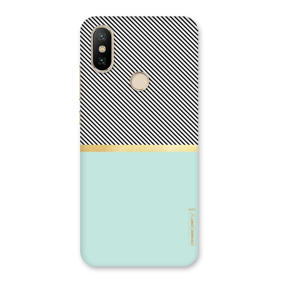 Pastel Green Base Stripes Back Case for Mi A2