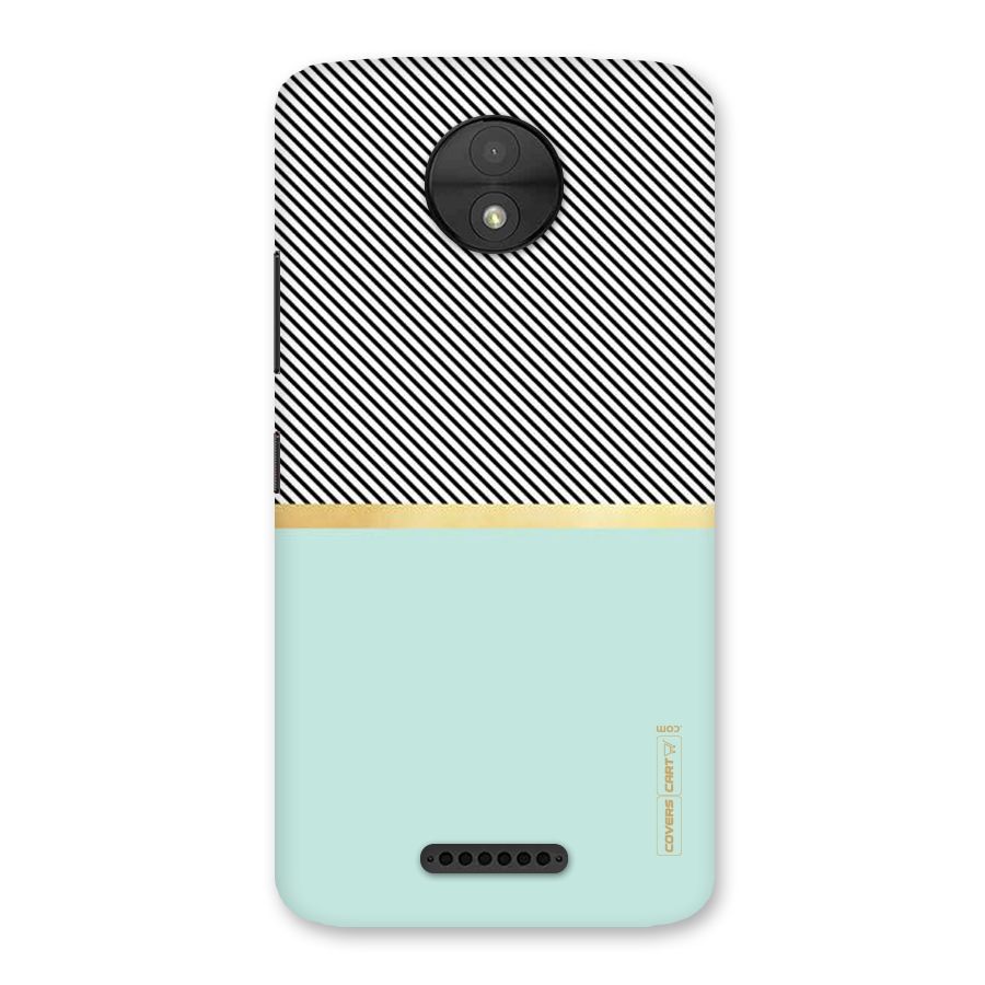 Pastel Green Base Stripes Back Case for Moto C