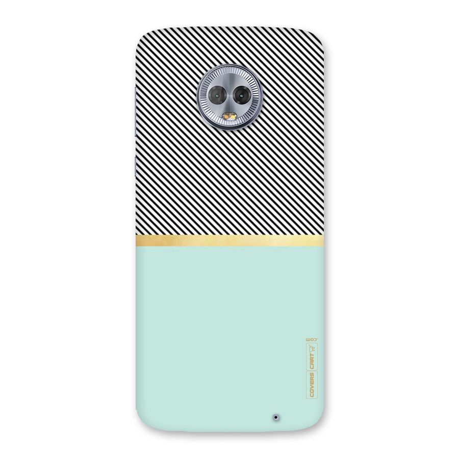 Pastel Green Base Stripes Back Case for Moto G6 Plus