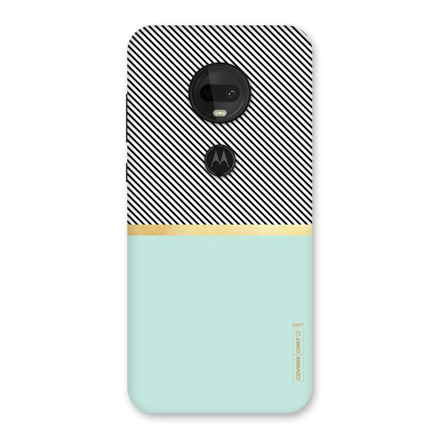 Pastel Green Base Stripes Back Case for Moto G7