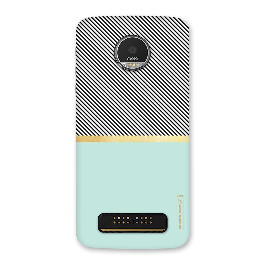 Pastel Green Base Stripes Back Case for Moto Z Play