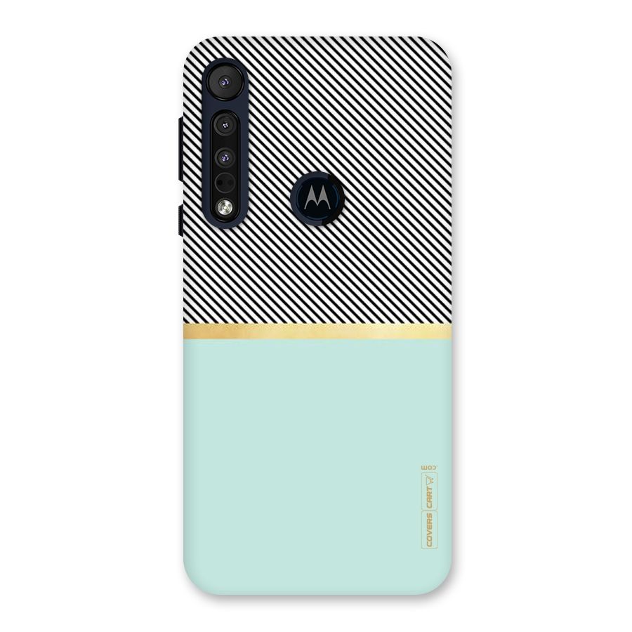 Pastel Green Base Stripes Back Case for Motorola One Macro
