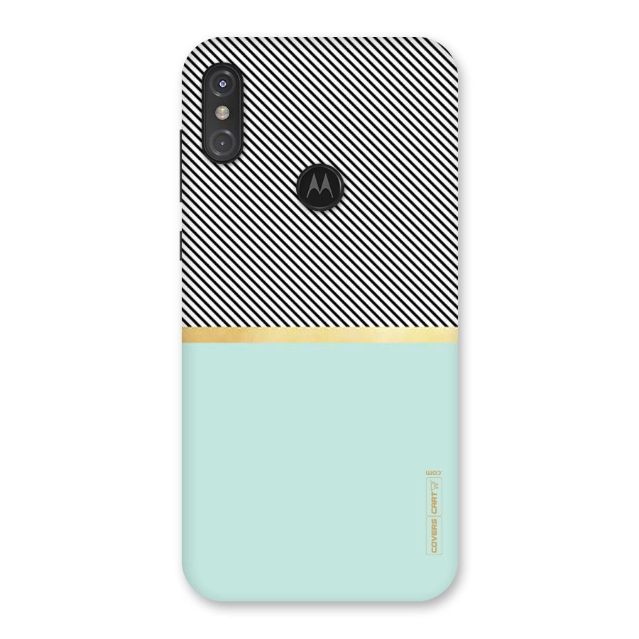 Pastel Green Base Stripes Back Case for Motorola One Power