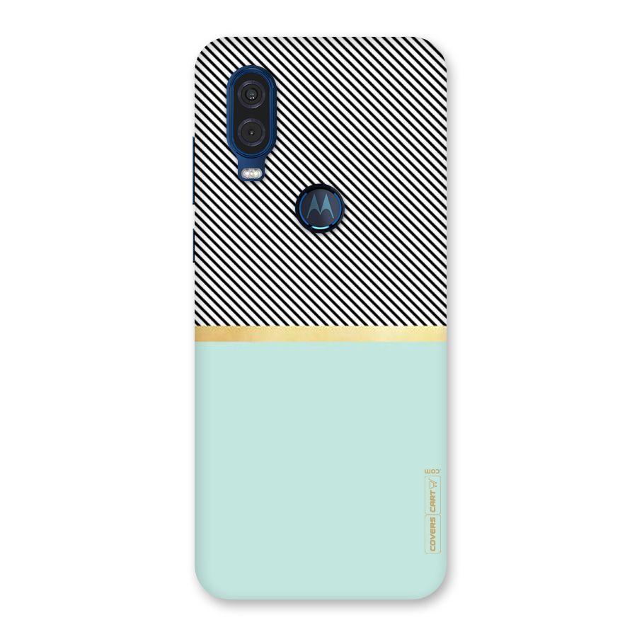 Pastel Green Base Stripes Back Case for Motorola One Vision