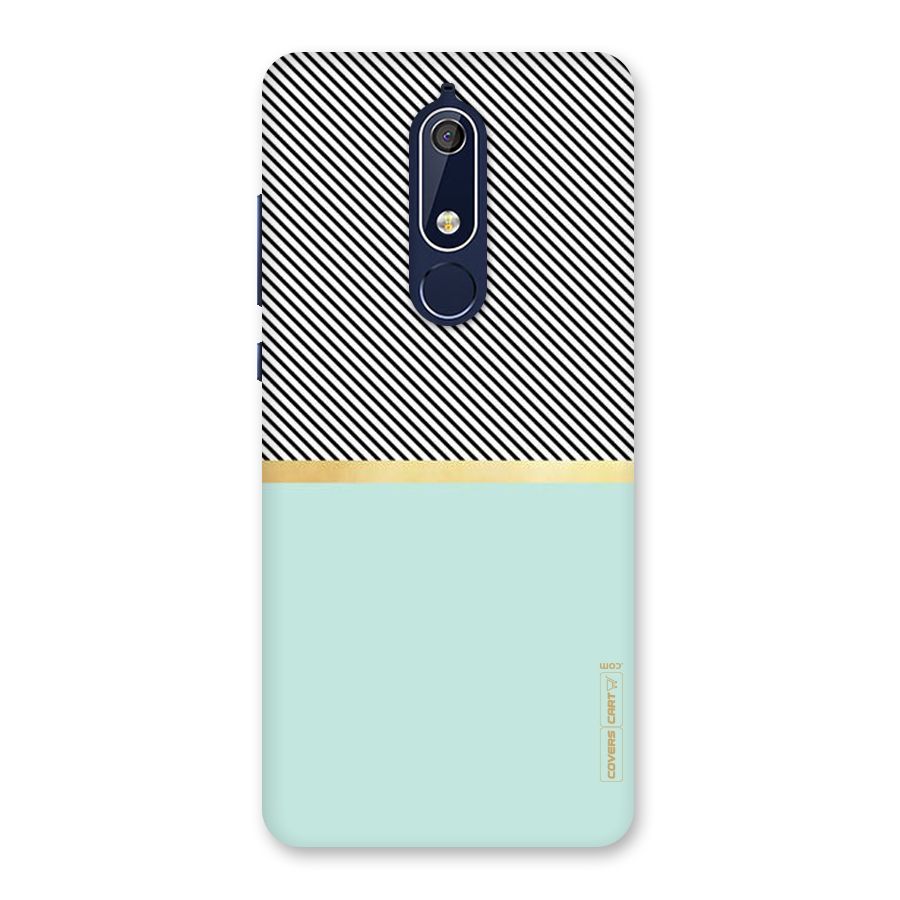 Pastel Green Base Stripes Back Case for Nokia 5.1