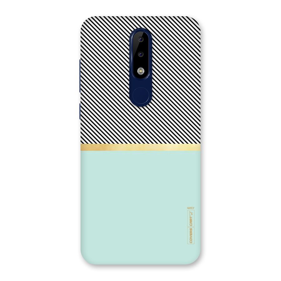 Pastel Green Base Stripes Back Case for Nokia 5.1 Plus