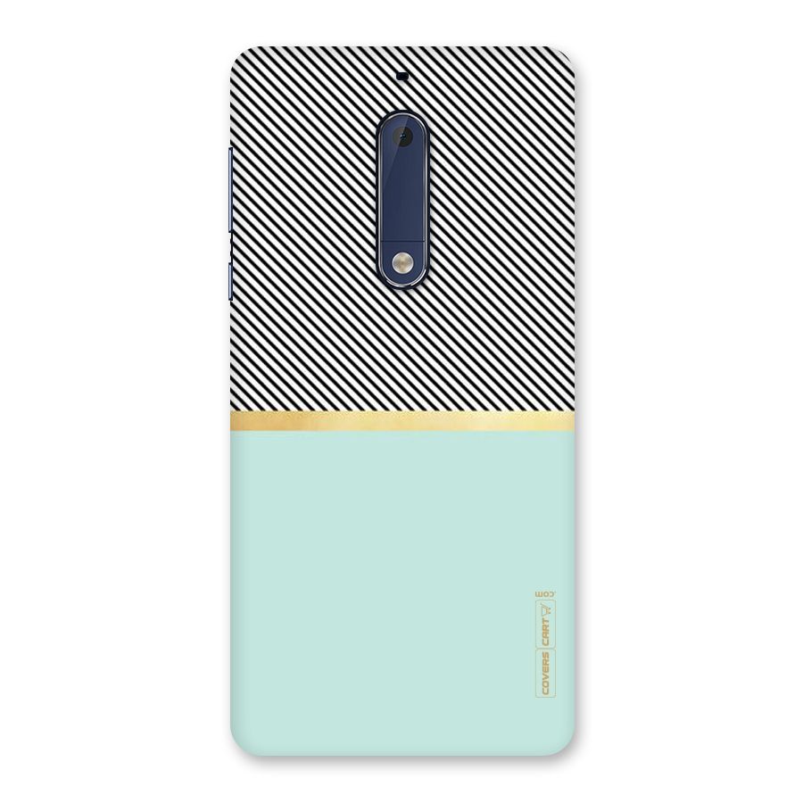 Pastel Green Base Stripes Back Case for Nokia 5