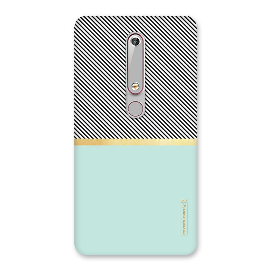 Pastel Green Base Stripes Back Case for Nokia 6.1