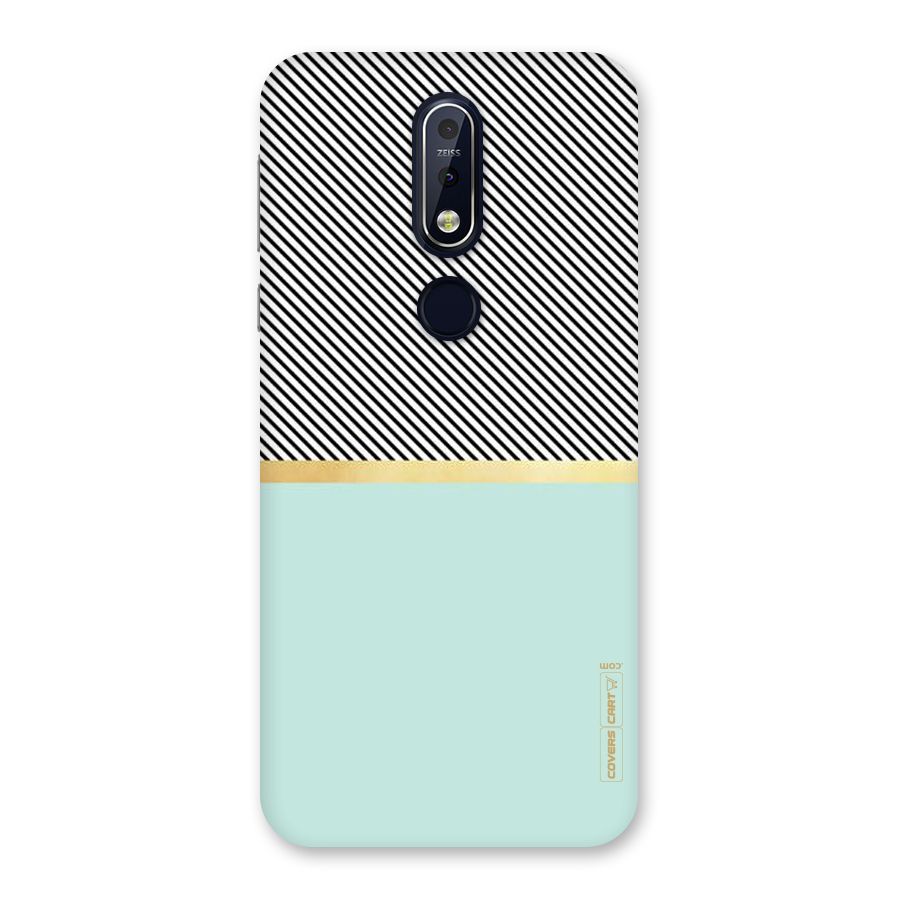 Pastel Green Base Stripes Back Case for Nokia 7.1