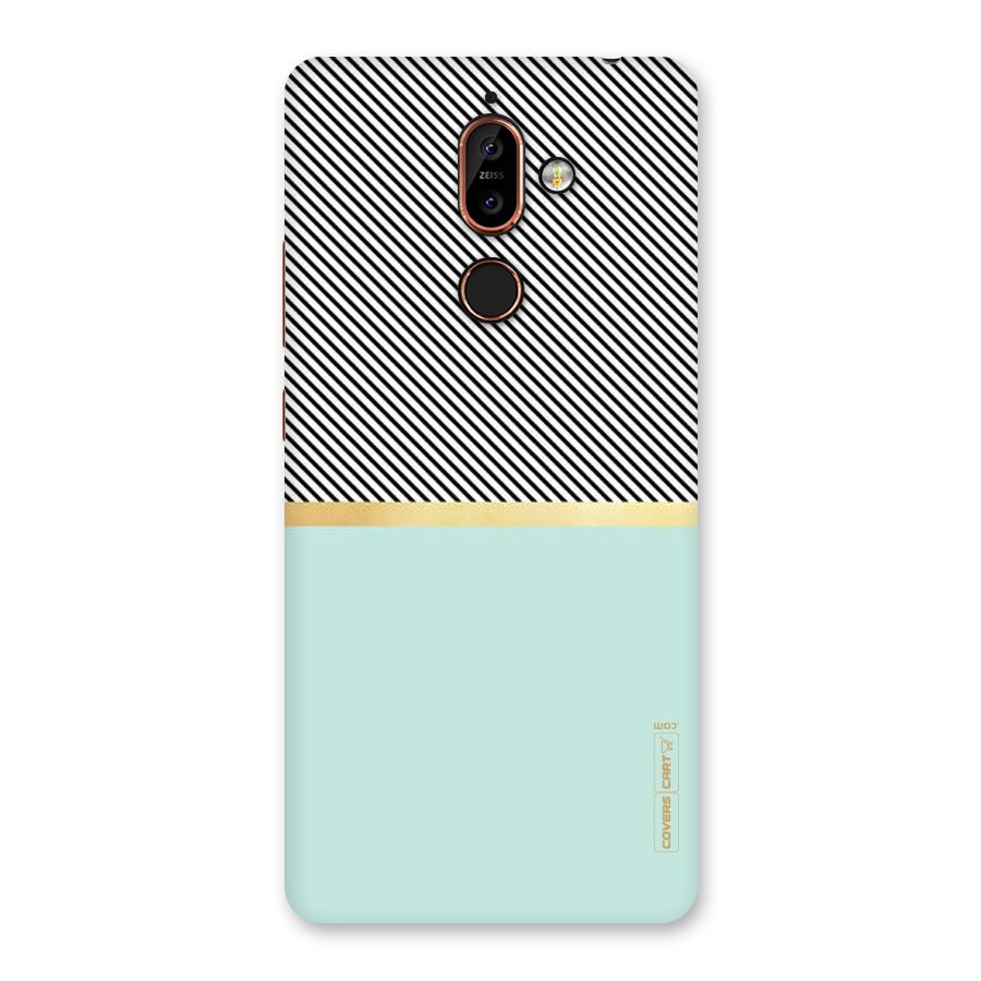 Pastel Green Base Stripes Back Case for Nokia 7 Plus