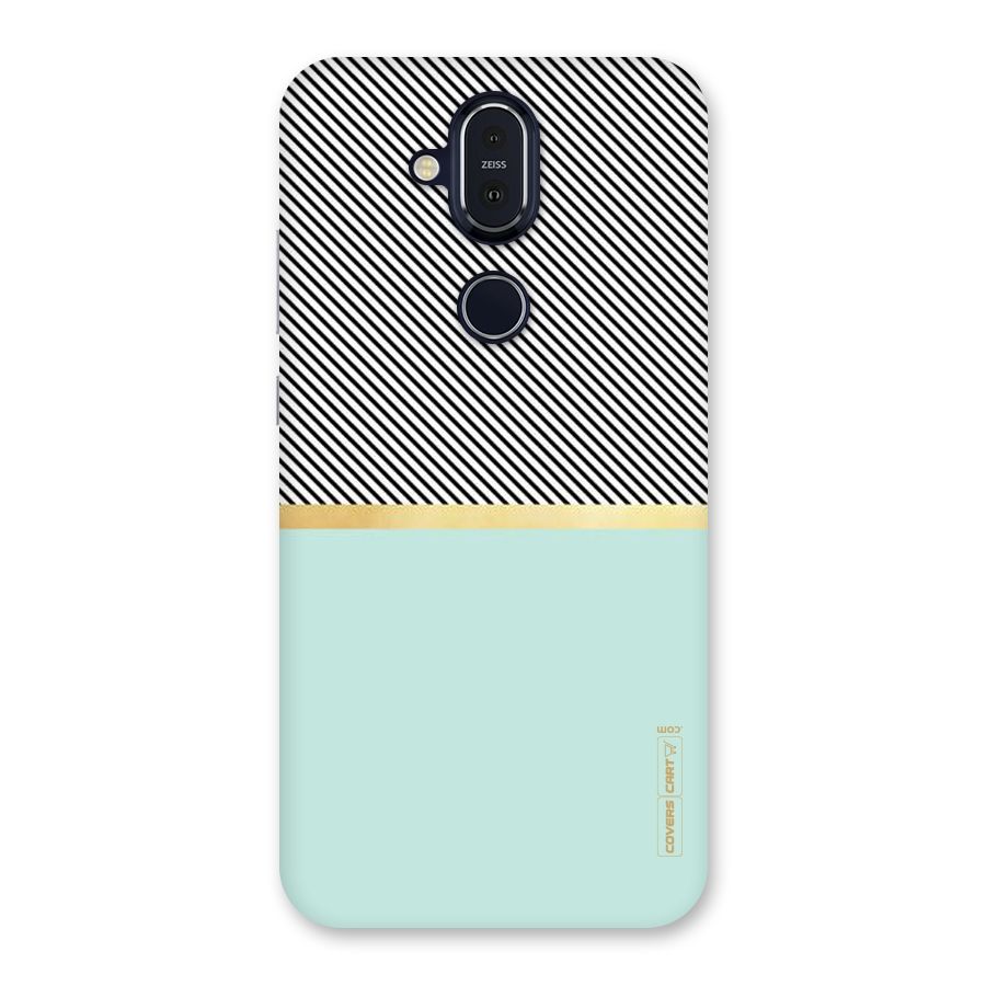 Pastel Green Base Stripes Back Case for Nokia 8.1
