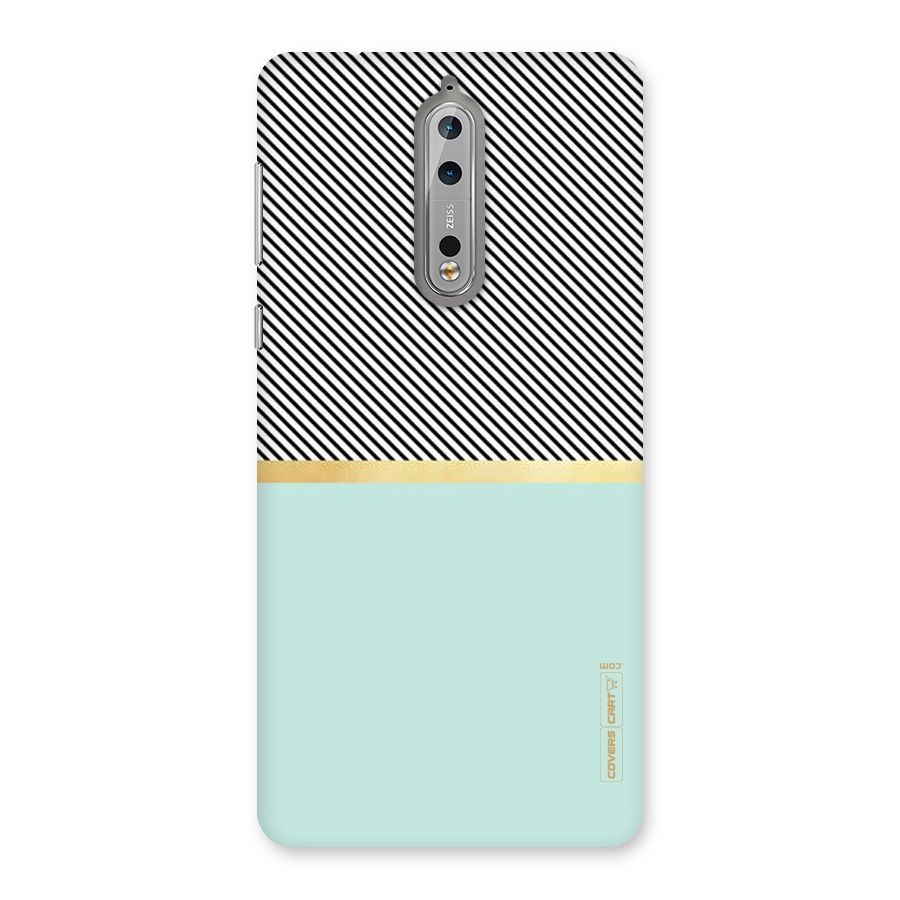 Pastel Green Base Stripes Back Case for Nokia 8