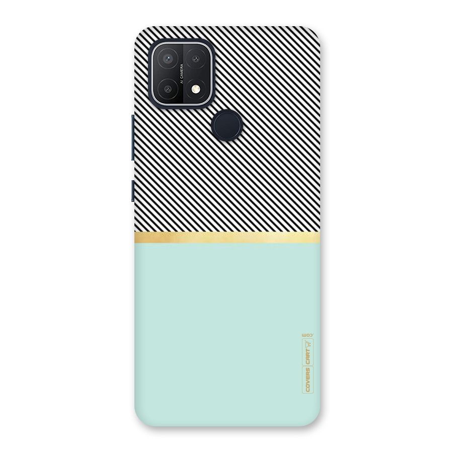 Pastel Green Base Stripes Back Case for Oppo A15
