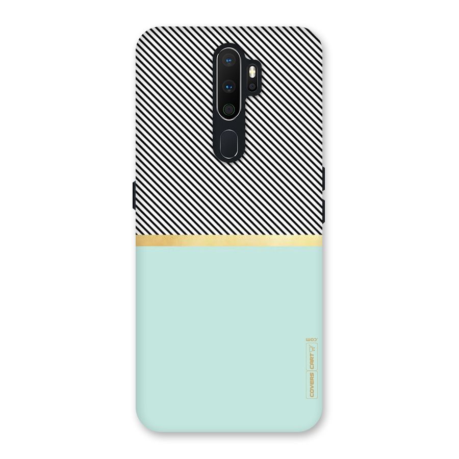 Pastel Green Base Stripes Back Case for Oppo A5 (2020)