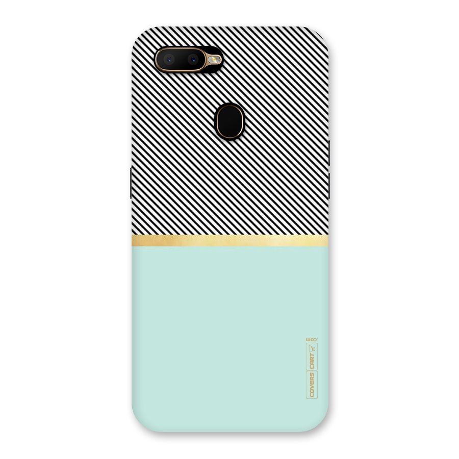 Pastel Green Base Stripes Back Case for Oppo A5s