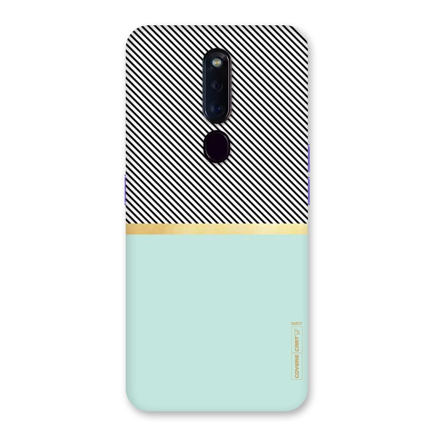 Pastel Green Base Stripes Back Case for Oppo F11 Pro