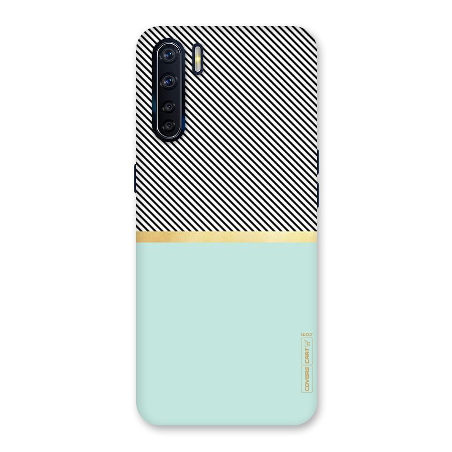 Pastel Green Base Stripes Back Case for Oppo F15