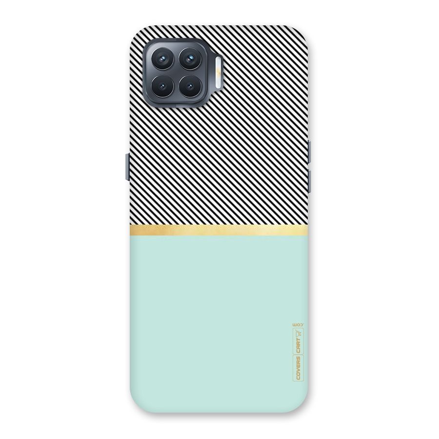 Pastel Green Base Stripes Back Case for Oppo F17 Pro