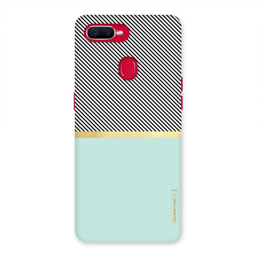 Pastel Green Base Stripes Back Case for Oppo F9 Pro