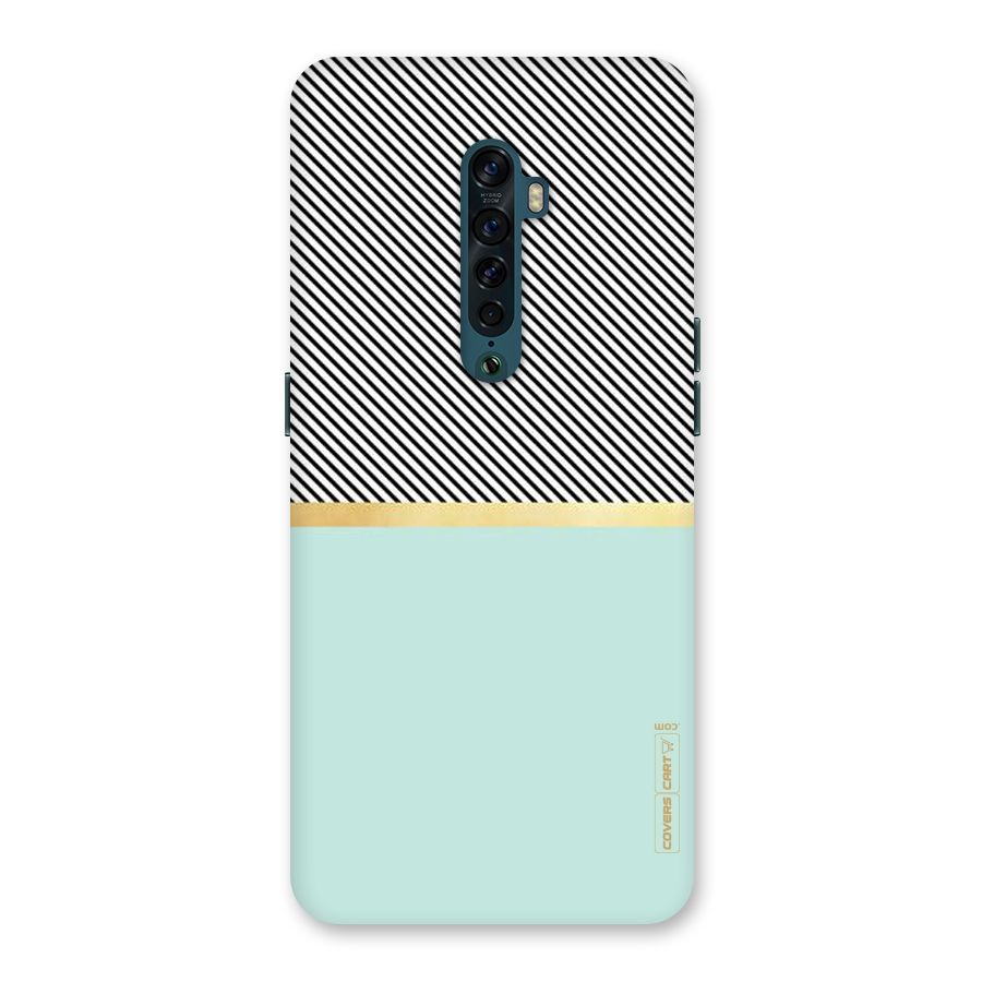 Pastel Green Base Stripes Back Case for Oppo Reno2