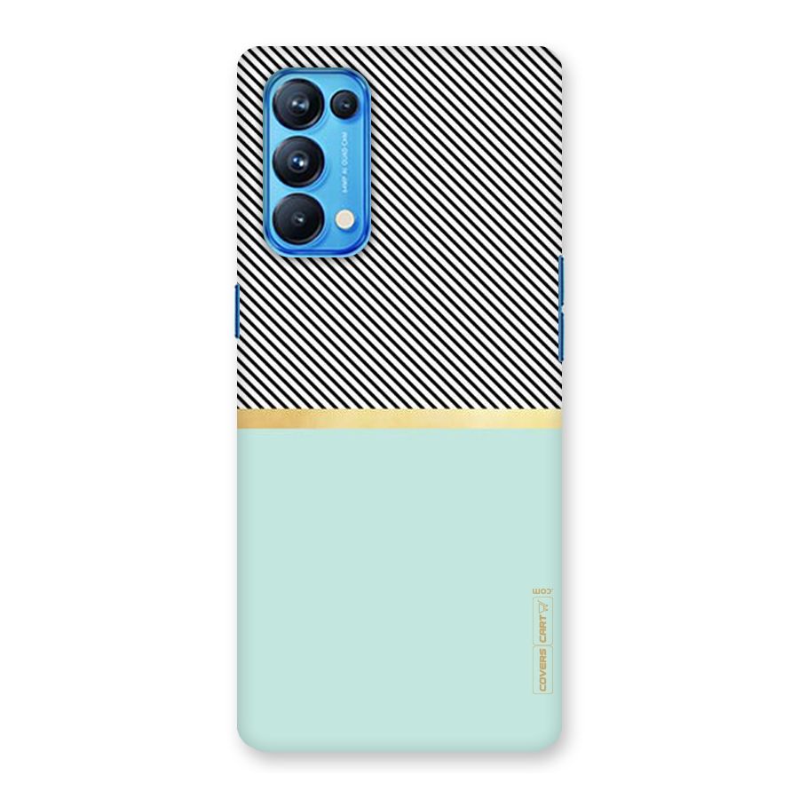 Pastel Green Base Stripes Back Case for Oppo Reno5 Pro 5G