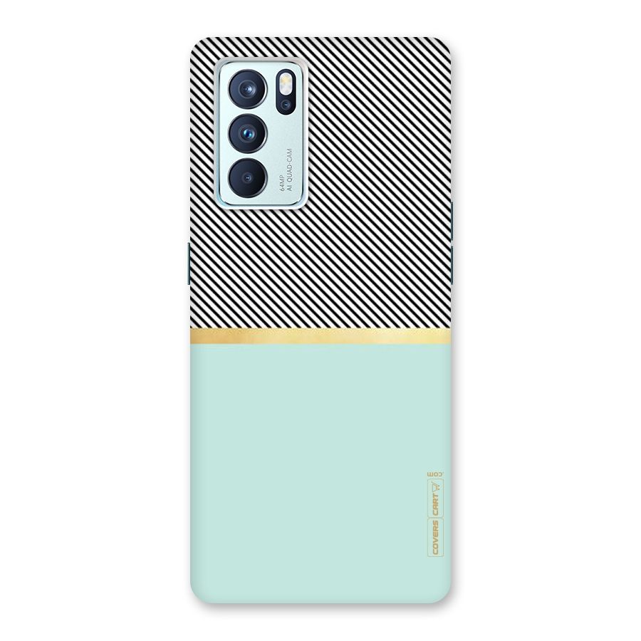 Pastel Green Base Stripes Back Case for Oppo Reno6 Pro 5G