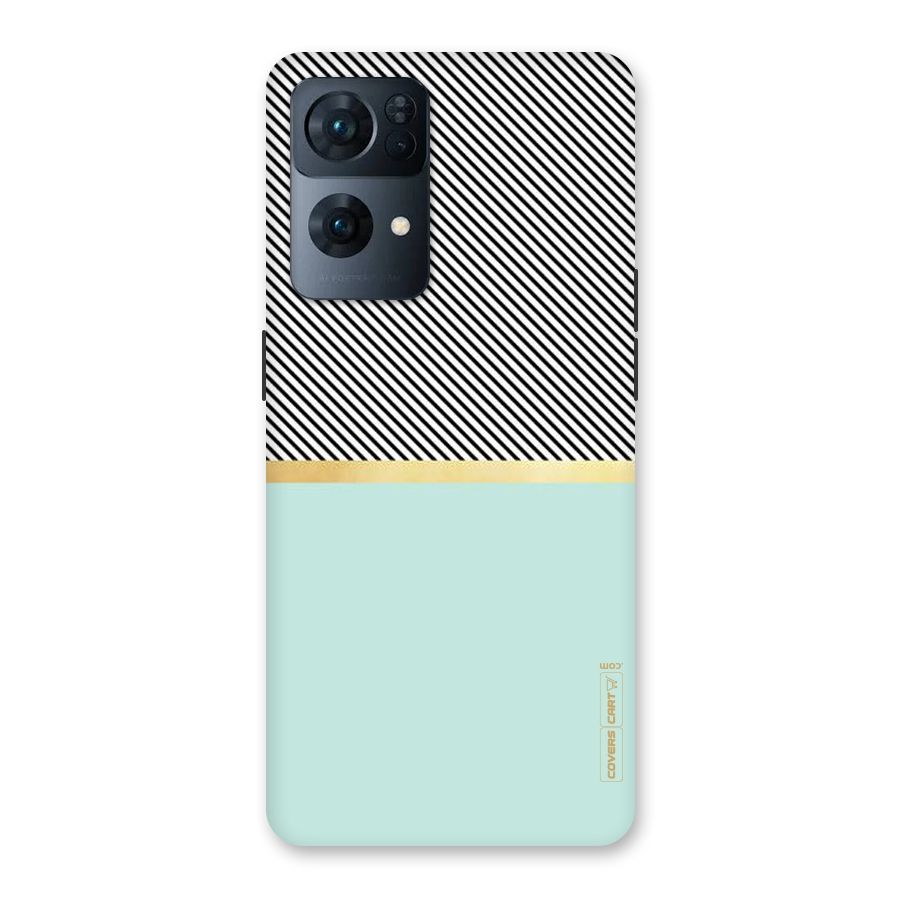Pastel Green Base Stripes Back Case for Oppo Reno7 Pro 5G