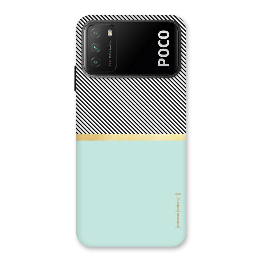 Pastel Green Base Stripes Back Case for Poco M3