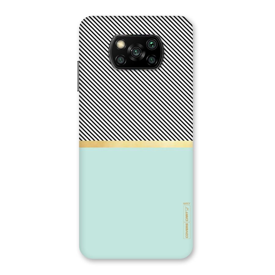 Pastel Green Base Stripes Back Case for Poco X3