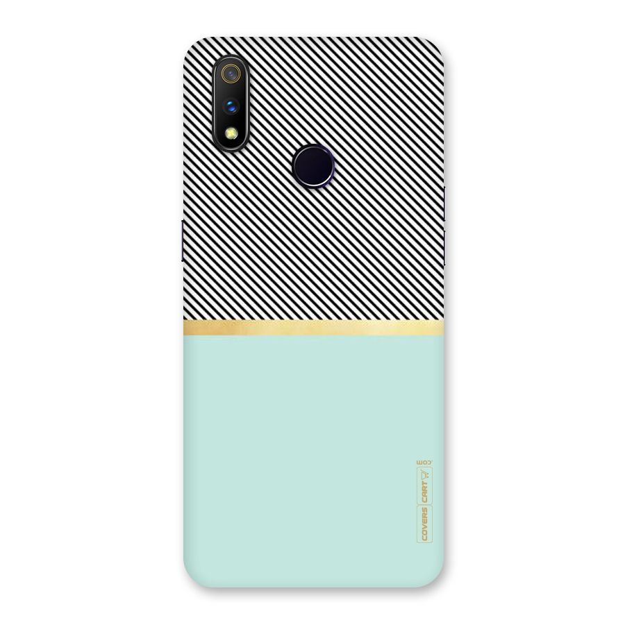 Pastel Green Base Stripes Back Case for Realme 3 Pro