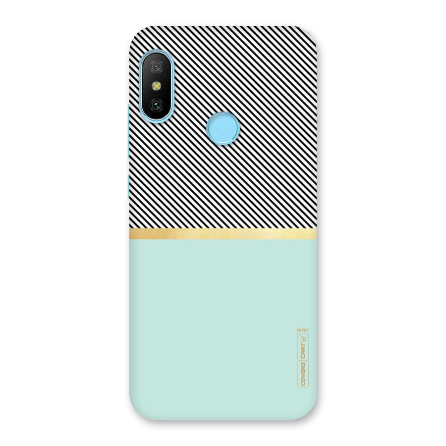 Pastel Green Base Stripes Back Case for Redmi 6 Pro