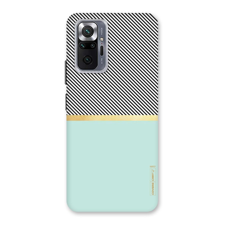 Pastel Green Base Stripes Back Case for Redmi Note 10 Pro
