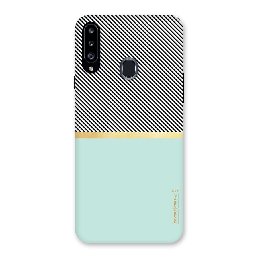Pastel Green Base Stripes Back Case for Samsung Galaxy A20s