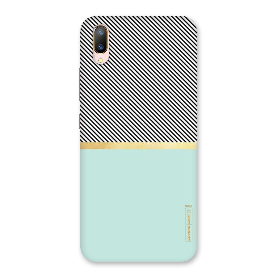 Pastel Green Base Stripes Back Case for Vivo V11 Pro
