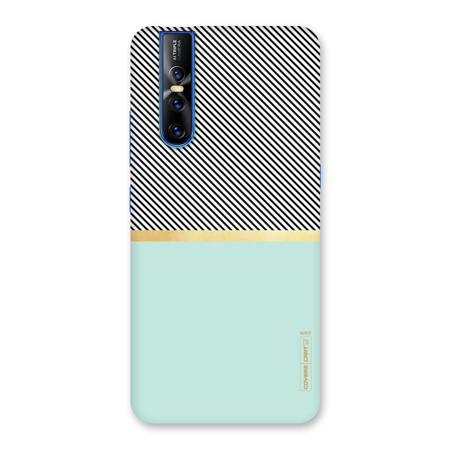 Pastel Green Base Stripes Back Case for Vivo V15 Pro