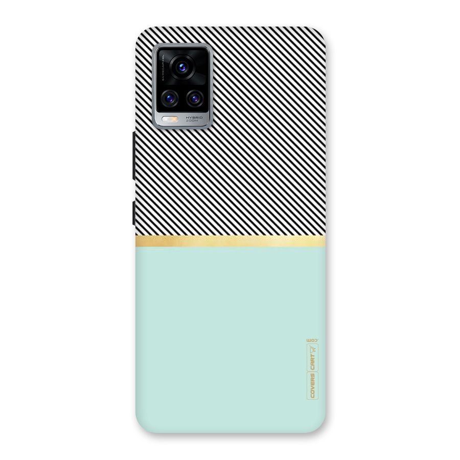 Pastel Green Base Stripes Back Case for Vivo V20 Pro