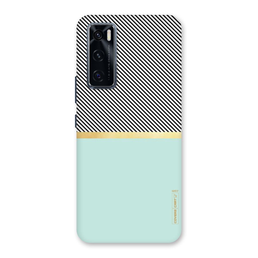 Pastel Green Base Stripes Back Case for Vivo V20 SE