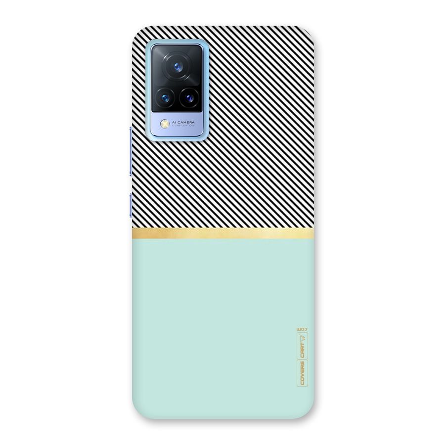 Pastel Green Base Stripes Back Case for Vivo V21 5G