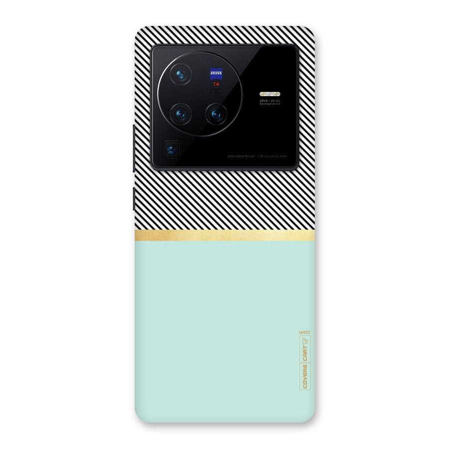 Pastel Green Base Stripes Back Case for Vivo X80 Pro