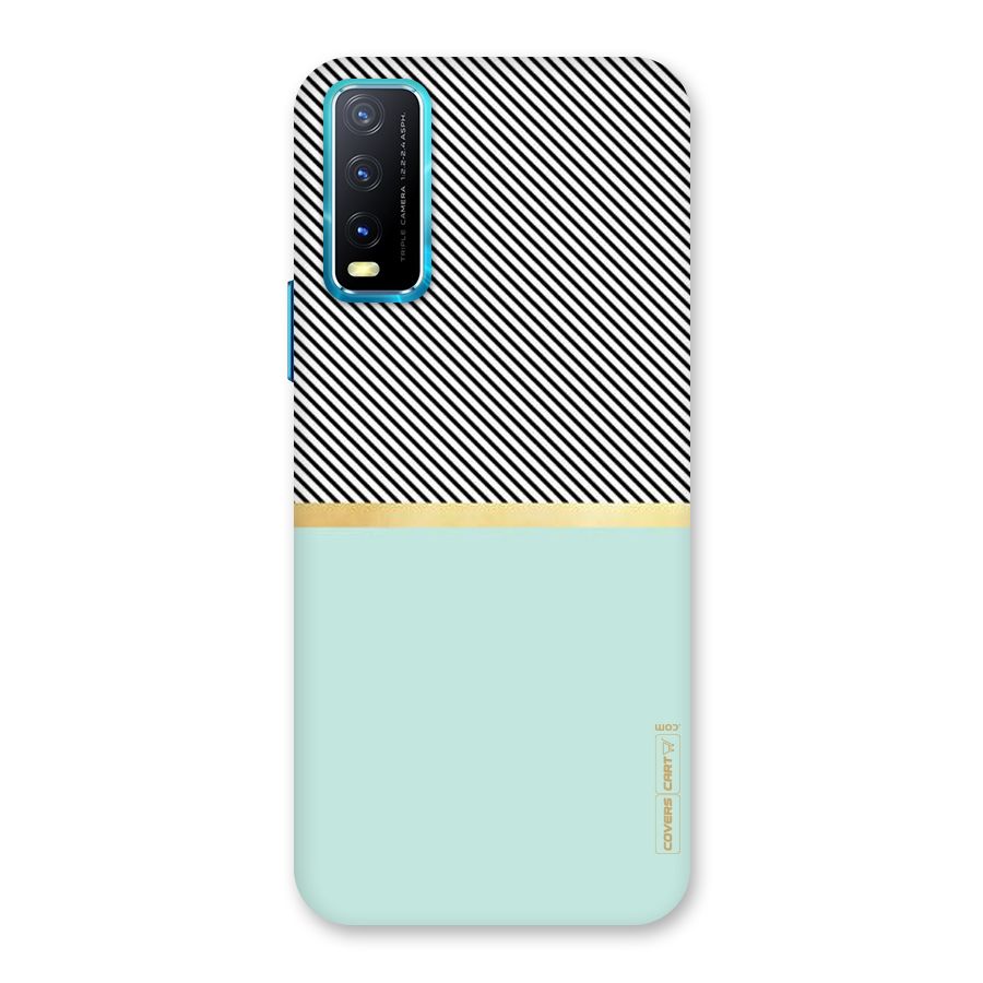 Pastel Green Base Stripes Back Case for Vivo Y20