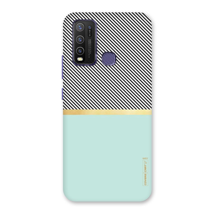 Pastel Green Base Stripes Back Case for Vivo Y30